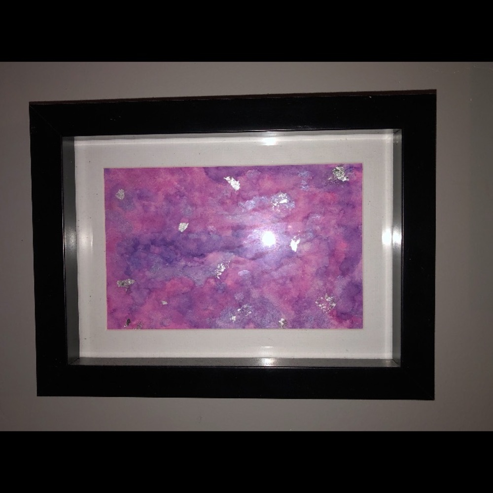 Handmade watercolour silver flake Wall Art - Picture 3 of 4